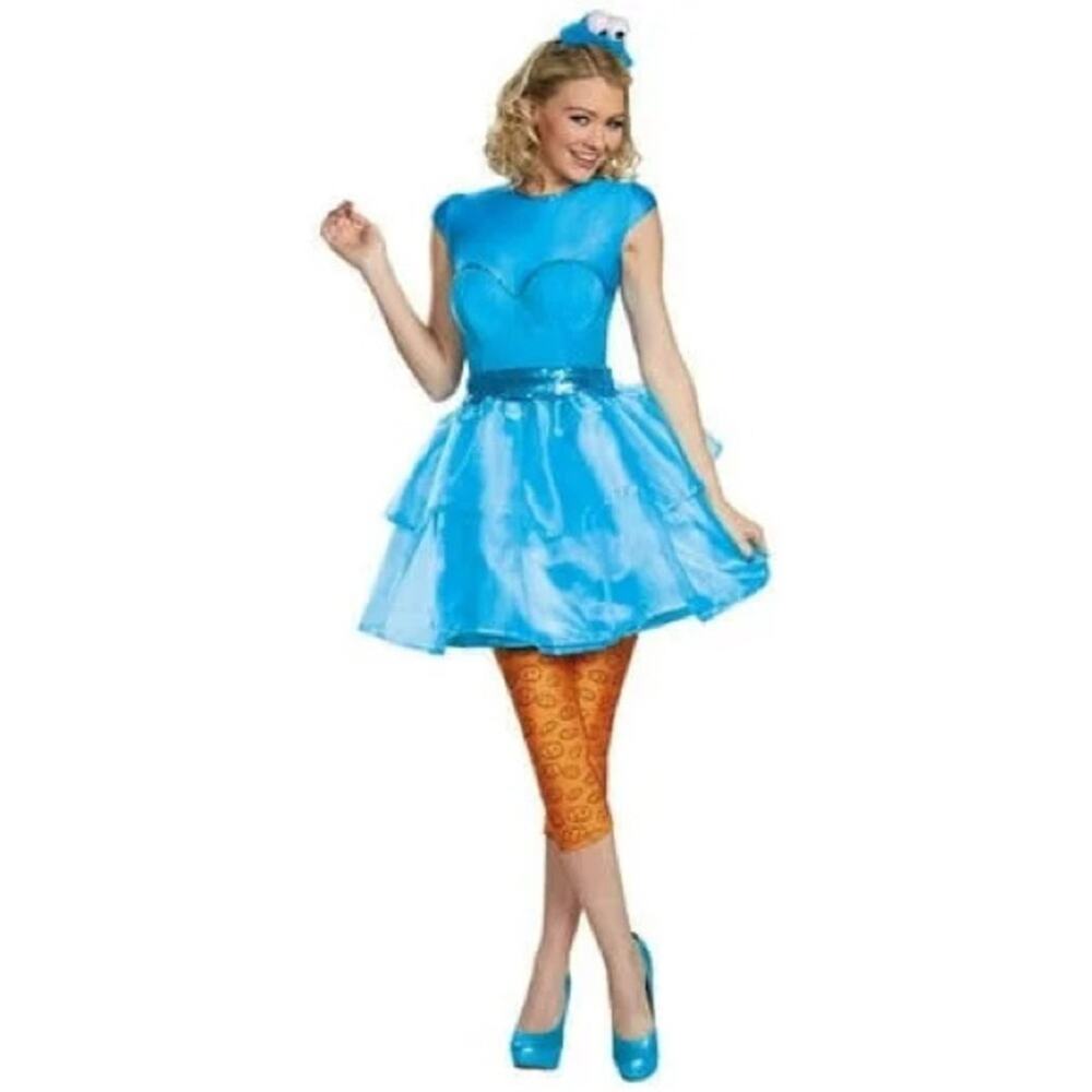 NWT Sesame Street Cutesy Cookie Monster Blue Costume Set Size Medium Bin5